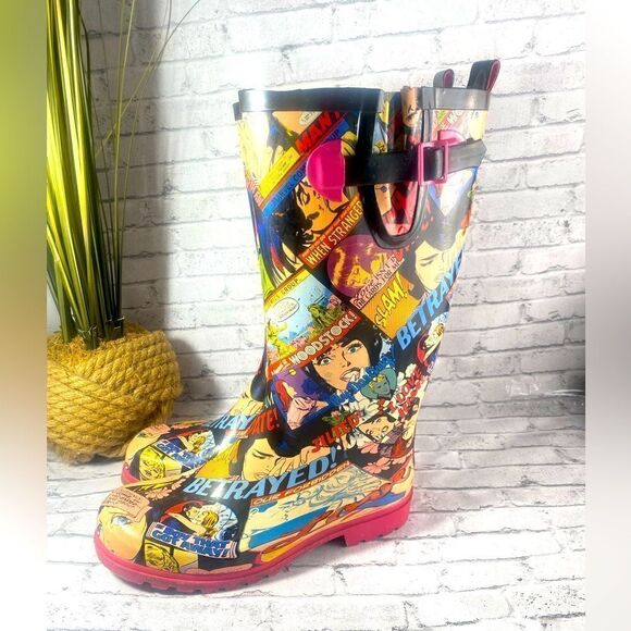 COMIC BOOTS- Hero, Marvel comic rain boots Sz 8‎ - Picture 2 of 5